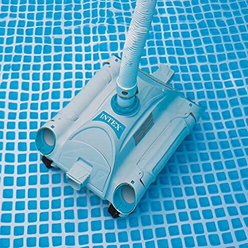 Intex 28001E Above Ground Pool Automatic Pool Cleaner Pressure Side Vacuum Cleaner with 24 Foot 7 Inch Hose for Intex Pools Only w/ a 1.5 Inch Fitting