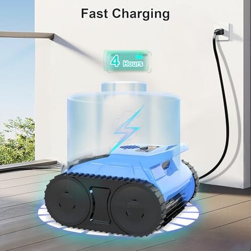 (2025 Upgrade) Pool Vacuum for Inground Pools, Robotic Pool Cleaner, Wall Climbing Pool Cleaner, Cleans Pool Floors, Drain & Walls & Waterline, Cleaning Up to 2100 Sq.ft, 180 Min
