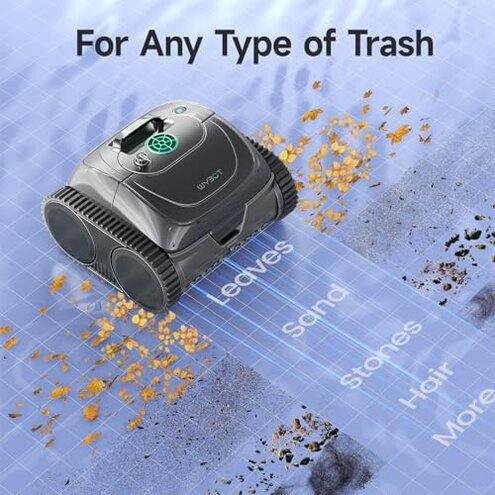 (2025 Upgrade) WYBOT Pool Vacuum for Inground Pools, 4-in-1 Cordless Robotic Pool Cleaner for Above Ground Pools, Triple-Motor up to 1,614 Sq.ft, Wall & Waterline Cleaning, WiFi & Bluetooth Connect
