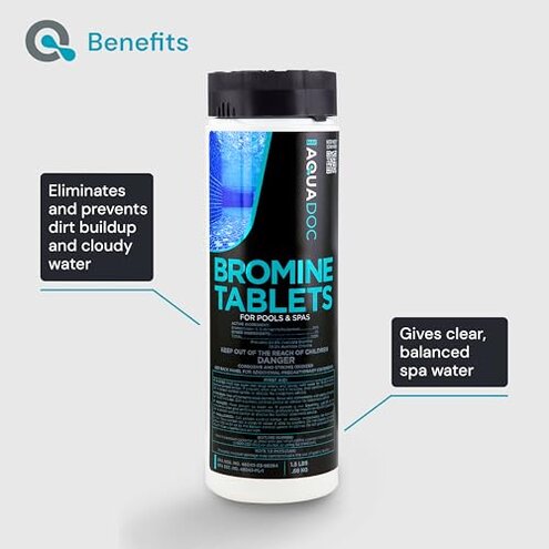 AquaDoc Bromine Tablets for Hot Tub & Spa - 1.5lbs Sanitizing Bromine Recommended for Hot Tubs