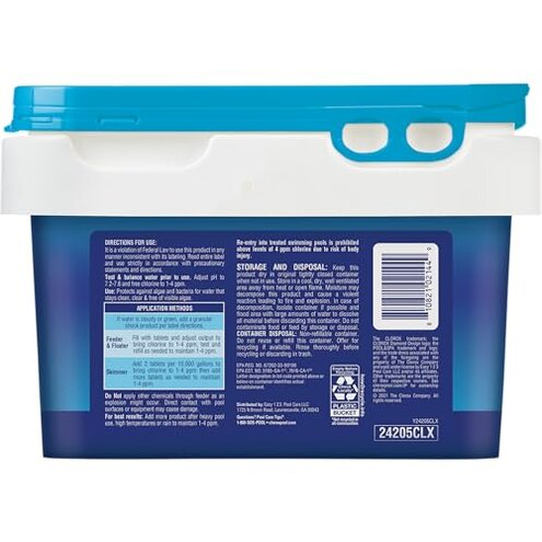 Clorox Pool&Spa XTRABLUE 3&rdquo; Chlorinating Tablets, Individually Wrapped, Kills Bacteria & Stops Algae (5 LB)