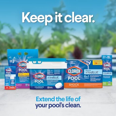 Clorox Pool&Spa XTRABLUE 3&rdquo; Chlorinating Tablets, Individually Wrapped, Kills Bacteria & Stops Algae (5 LB)