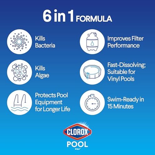 Clorox&reg; Pool&Spa&trade; Shock XTRABLUE&reg; Plus, Kills Bacteria & Algae in Swimming Pools, Swim-Ready in 15 Minutes, (12-Pack)