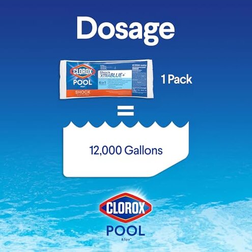 Clorox&reg; Pool&Spa&trade; Shock XTRABLUE&reg; Plus, Kills Bacteria & Algae in Swimming Pools, Swim-Ready in 15 Minutes, (12-Pack)