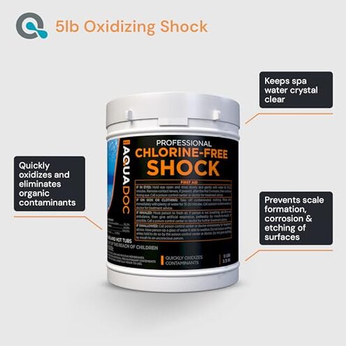 Aquadoc Non-Chlorine Spa Shock for Hot Tub - Chlorine Free Treatment & Enhanced Shock to Assist Bromine - Suitable Oxidizer - 5lbs