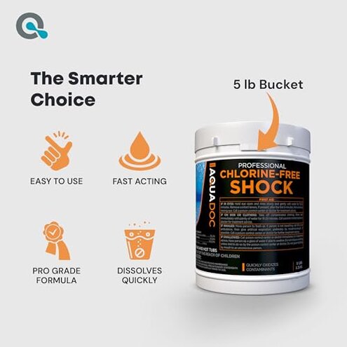 Aquadoc Non-Chlorine Spa Shock for Hot Tub - Chlorine Free Treatment & Enhanced Shock to Assist Bromine - Suitable Oxidizer - 5lbs