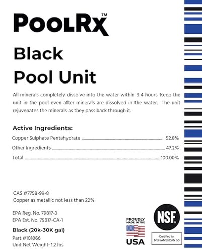 PoolRx Pool Unit #101066 6 Month Algaecide Treats 20k-30k gallons, Black