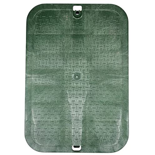 NDS 117BC* 15 in. X 22 in. Rectangular Jumbo Valve Box and Cover, 12 in. Height, Irrigation Control Valve Lettering, Black Box, Green Overlapping Cover, Black/Green