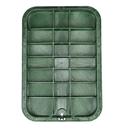 NDS 117BC* 15 in. X 22 in. Rectangular Jumbo Valve Box and Cover, 12 in. Height, Irrigation Control Valve Lettering, Black Box, Green Overlapping Cover, Black/Green