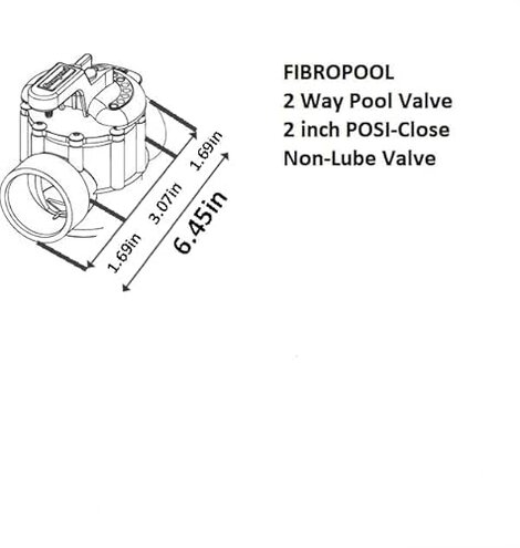 FibroPool Swimming Pool Diverter Valve - 2 Inch - 2 Way - Positive Seal & Non Lube Replacement Valve for Pools and Spas