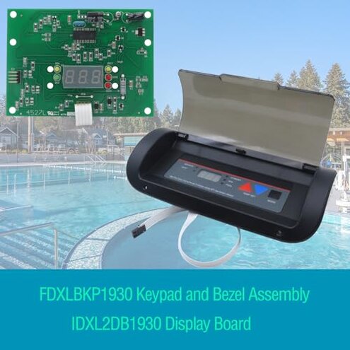 Upgraded FDXLBKP1930 Keypad and Bezel Assembly and IDXL2DB1930 Display Board Compatible with Hayward Universal H-Series Low NOX Pool Heater H150FDN H150FDP H200FDN H250FDN H300FDN H350FDN H400FDN