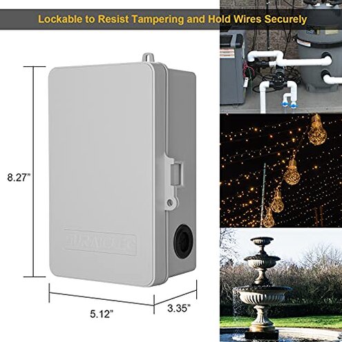 SURAIELEC WiFi Pool Timer, 40 AMP, 1HP 120V, 2HP 240V, Outdoor Indoor Smart Switch, Heavy Duty Pool Controller Light Timer Box for Pump, Water Heater, Spa, Powerful Electrical Appliances