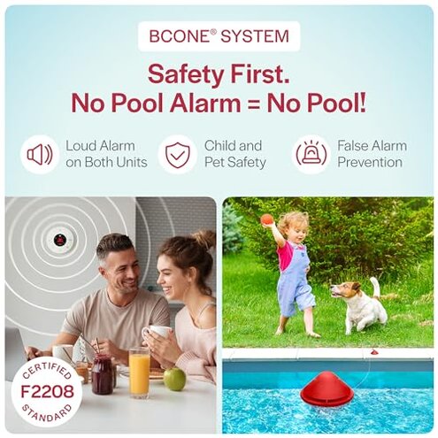 BCONE® Pool Alarm by Lifebuoy® | ASTM F2208 Certified | Floating Safety Device with App Alerts + Alexa Voice Control | 2.4GHz Wi-Fi | for Inground & Above-Ground Pools