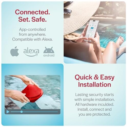 BCONE® Pool Alarm by Lifebuoy® | ASTM F2208 Certified | Floating Safety Device with App Alerts + Alexa Voice Control | 2.4GHz Wi-Fi | for Inground & Above-Ground Pools