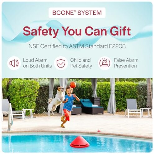 BCONE® Pool Alarm by Lifebuoy® | ASTM F2208 Certified | Floating Safety Device with App Alerts + Alexa Voice Control | 2.4GHz Wi-Fi | for Inground & Above-Ground Pools