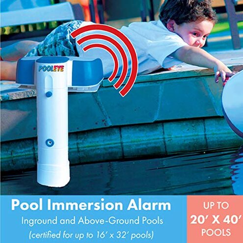 PoolEye Immersion Mountable Pool Alarm Compatible with Inground & Aboveground Pools ASTM-Compliant, Water Motion Sensor Advanced Technology Dual Protection, Poolside and In-Home Sirens, Multicolor