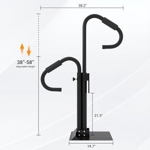 Neorexon Two-Way Hot Tub Handrails, 38"-58" Adjustable Height SPA Handrail w/360 Swivel Option, Hot Tub Railing to Get in and Out, 600LBS SPA Side Handrail w/Slide Under Mount Base for Indoor&Outdoor