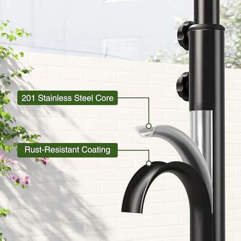 55''-62'' Hot Tub Handrail Side Safety Rail &ndash; 360&deg; Swivel Spa Grab Bar, Heavy-Duty Powder-Coated Steel Assist Handle with Anti-Slip Foam Grip, Fits Most Hot Tubs, Swim Spas & Pools, 600LBS Capacity