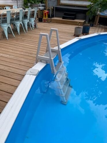 Confer Plastics 6000X Heavy Duty Above Ground in-Pool Swimming Ladder for Decks Adjustable from 42IN to 56IN HIGH