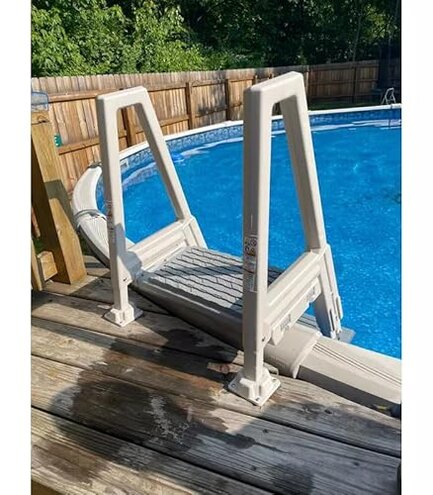 Confer Plastics 6000X Heavy Duty Above Ground in-Pool Swimming Ladder for Decks Adjustable from 42IN to 56IN HIGH
