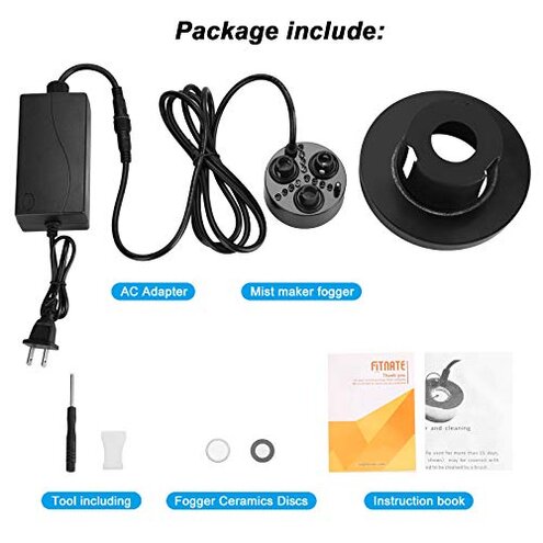 FITNATE 3-Head Mist Maker with Floating Buoy, 7-Color LED and 1500ml/h Output for Pond Halloween Landscape