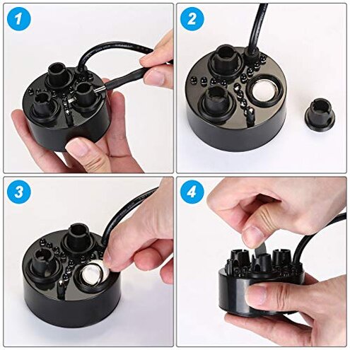 FITNATE 3-Head Mist Maker with Floating Buoy, 7-Color LED and 1500ml/h Output for Pond Halloween Landscape