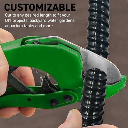 Sealproof 1" Dia. Corrugated Pond Tubing 1-Inch ID, 20 FT Length, Black PVC Kinkproof Strong Flex Tubing Made in USA