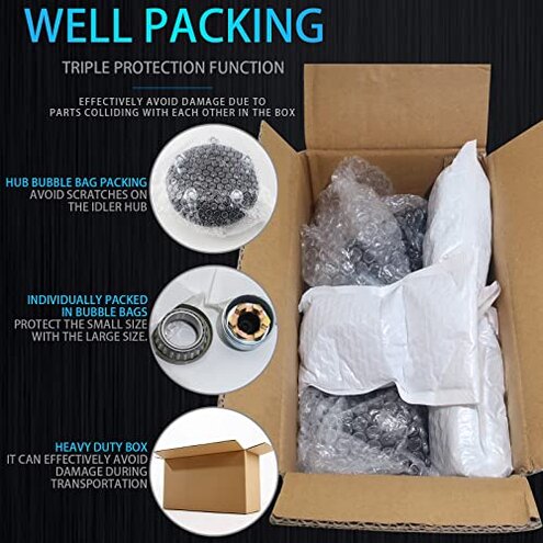 iBroPrat 2 Sets 3500lb Trailer Hub Kit 5 Bolt 4.5, Trailer Axle Kit for 3500 lb 5 Lug Diameter 6.34" Trailer Hub with L44649(I.D 1-1/16'') L68149(I.D 1-3/8'') Bearing Extra Dust Cap and Rubber Plug