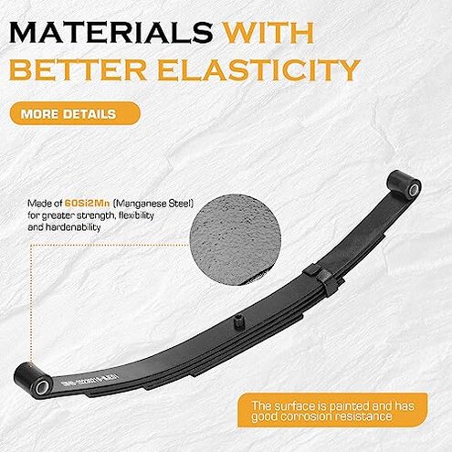 Magorfas Trailer Leaf Spring 4 Leaf Double Eye 1750 lbs Cap for 3500 lbs Axle Suspension 25-1/4" Length fits for SW4B - Set 2