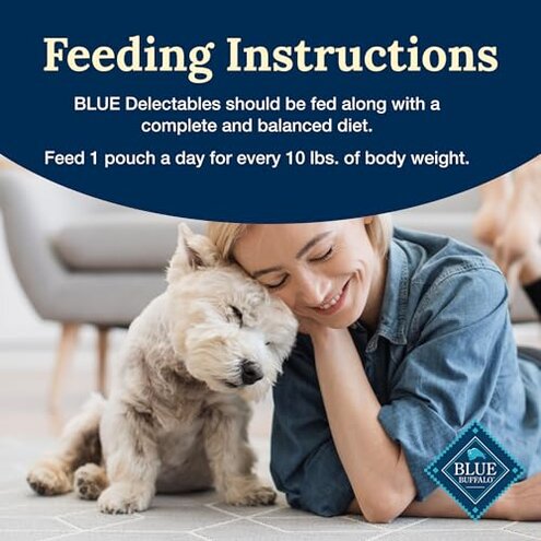 Blue Buffalo Delectables Natural Wet Dog Food Topper Variety Pack, Tasty Chicken, Hearty Beef, Tender Turkey, & Savory Lamb Dinner 3-oz (24 Pack- 6 of Each Flavor)