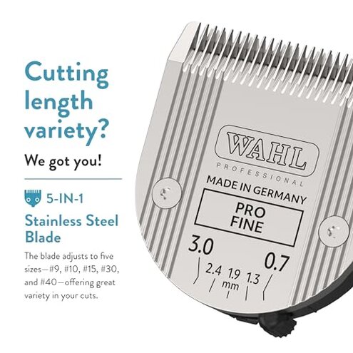 WAHL Professional Animal 5-in-1 Adjustable Blade Arco, Bravura, Chromado, Creativa, Figura, and Motion Pet, Dog, and Horse Clippers - Fine (2179-301)