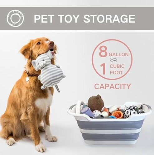 CYANOE Collapsible Pet Bathtub with Water Drain Plug, Foldable Bathtub for Puppy Small Dogs Cats, Portable & Space Saving Design, BPA Free, Grey