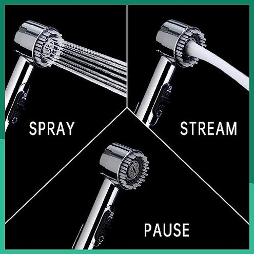 3 Mode Dog Shower Attachment, High Pressure Handheld Sprayer with ON/OFF Switch, G1/2" Metal Shower Diverter, 100 Inches Stainless Steel Hose, No Drill Hook, for Indoor Pet Bathing and Washing