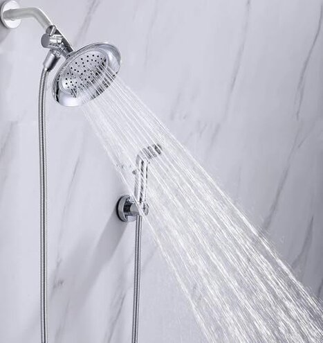 G-Promise Dog Shower Sprayer Attachment for Fast and Clean Pet Showering, Multifunctional Shower, Metal Diverter, 100 Inch Extra Long Hose, No Drill Hook, Dog Washing-Bathroom (Chrome)