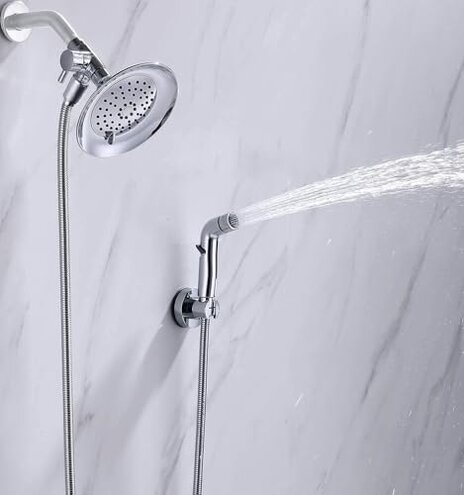 G-Promise Dog Shower Sprayer Attachment for Fast and Clean Pet Showering, Multifunctional Shower, Metal Diverter, 100 Inch Extra Long Hose, No Drill Hook, Dog Washing-Bathroom (Chrome)