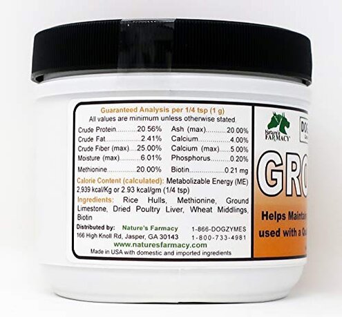 Dogzymes GRO-Hair for Length of Coat or Feathering, Fast Coat Growth or When sparse Coat and/or Bald Spots Need to Fill in.
