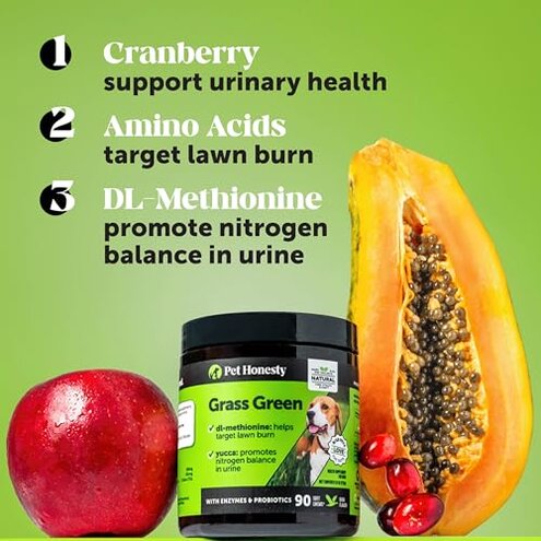 Grass Green Dog Chews - Urine Neutralizer for Lawn, Dog Pee Grass Helps Yard Stay Green Addressing Burn Spots with Probiotics & Enzymes (Duck)