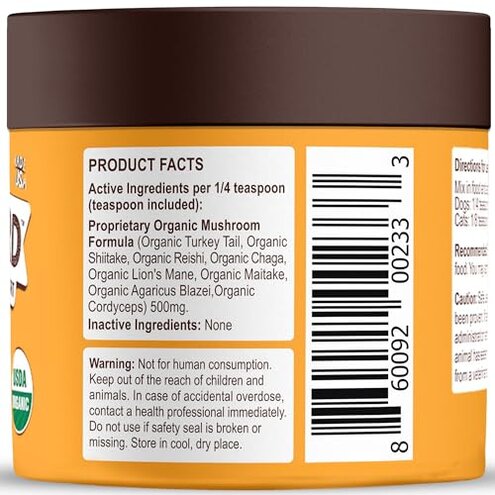 Petsmont Buddy Guard for Lumps and Bumps, Lipoma for Dogs & Cats, Patent Pending Organic 8 Mushroom Powder Blend Natural Dog Probiotic & Immune Support Chaga, Reishi, Lion's Mane, Turkey Tail Mushroom