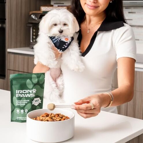 Iron Paws Human-Grade Superfood For Dogs, Premium Greens Powder Supplement For Dental Health, Longevity, Hip & Joint, Gut Health, Allergies, Immune Support, Skin & Coat - 3.5 oz Nutrient Dense Formula