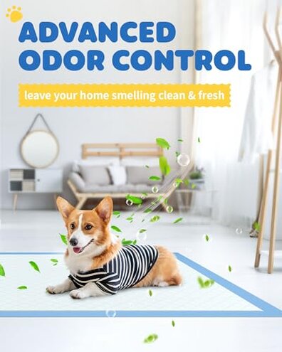 Powools 100-Pack X-Large Puppy Pads - 34'' x 28'' Pee Pads for Dogs Potty Training with Leak-Proof Quick-Dry Design, 6-Layer Wee Wee Pads for Dogs, Blue