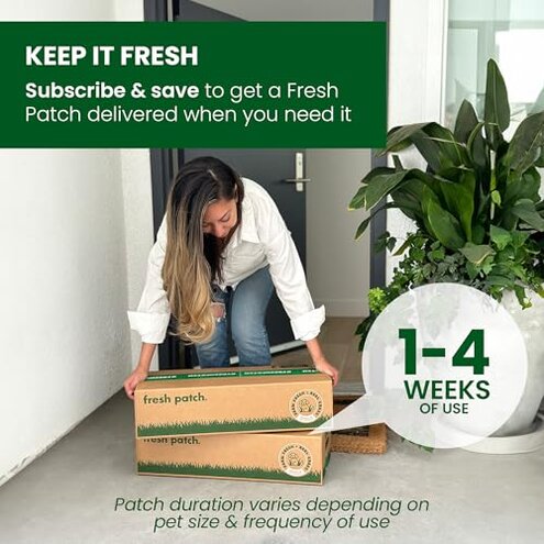 Fresh Patch Real Grass Patch for Dogs, Cats, and Small-Medium Pets Under 15 Pounds &ndash; Disposable Pet Grass Pee Pads &ndash; Indoor and Outdoor Potty Training Mat (16 Inches x 24 Inches)