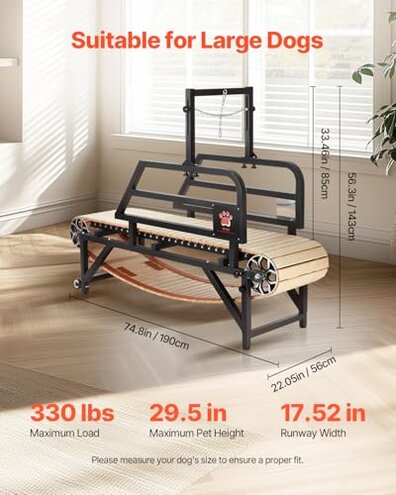 VEVOR Dog Treadmill for Small&Medium Dogs, Indoor Pet Running Machine Slat Mill to Keep Dogs Active & Fit, 360&deg; Rotatable LED Display, 3 Adjustable Ramps, Low-Noise Design, Remote Control &Move Wheels