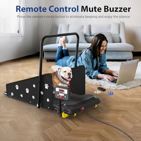 VEVOR Dog Treadmill for Small & Medium Dogs, Dog Pacer, Pet Running Machine Slat Mill to Keep Dogs Active & Fit, Foldable U Shaped Bar, Low-Noise Design, Remote Control & Move Wheels, w/LED Display