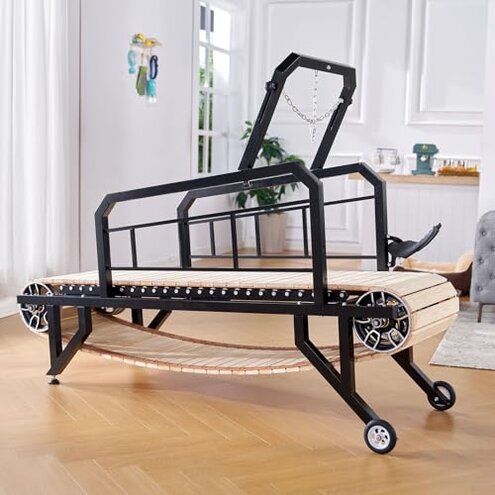 Albott Dog Treadmill for Large & Medium Dogs with Pace Adjustbable Brake and Roller Wheels, Enlarged Indoor Slatmill for Dogs to Keep Fit and Healthy, Up to 330 Lbs