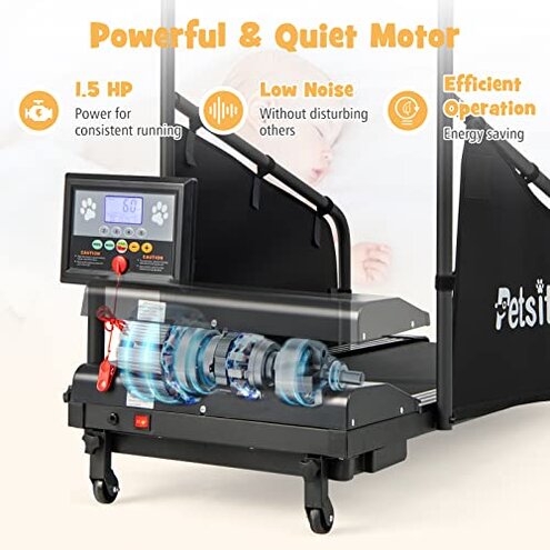 PETSITE Dog Treadmill, Pet Dog Running Machine for Small & Medium-Sized Dogs, Pet Fitness Treadmill with LCD Display Screen, 220 LBS