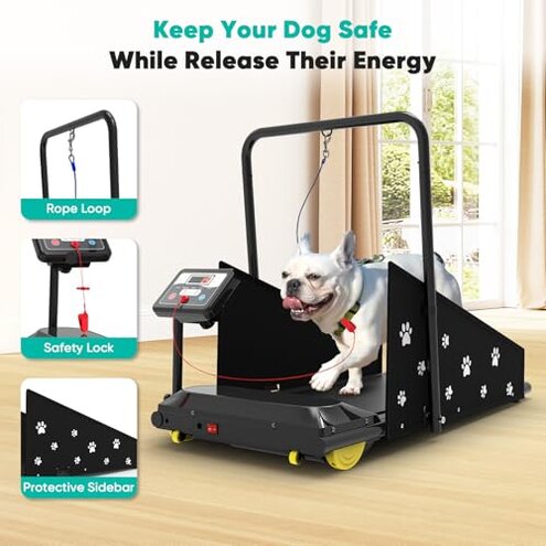Petbobi Dog Treadmill for Small & Medium Dogs- Quiet Indoor Pet Exercise Machine with 360&deg; Rotatable Display, Remote Control & Wheels, Heavy-Duty 265 lbs Capacity for Fitness & Weight Management