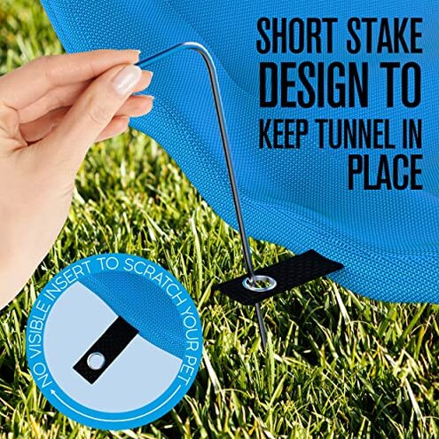 Houseables Dog Tunnel, Dog Agility Tunnel, Agility Equipment, Puppy Obstacle Course, Pet Playground, Crawling, Small, Medium, Large, Indoor/Outdoor, Play, Pop Up Set, Exercise Tube, Toy, Blue, 18 Feet