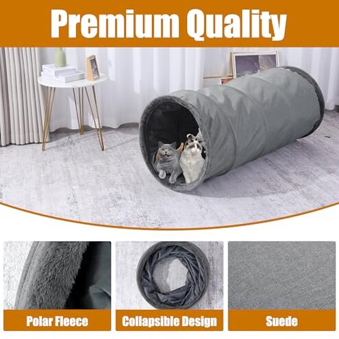 HOMBYS Extra Large Dog Tunnel for Large Dogs, Cats & Adults, Jumbo 22x22x51 Inches, Collapsible Play Tunnel