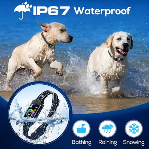 Bark Collar, 2 Pack Smart Dog Bark Collar for Large Medium Small Dogs, Anti Barking Device for Dogs Training Collar with Beep Vibration Harmless Shock, 5 Adjustable Sensitivity (Black)