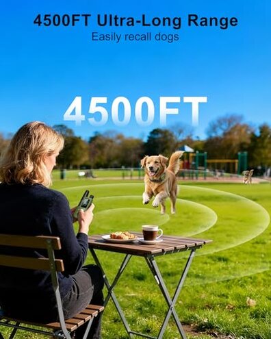 Jugbow Dog Shock Collar - 4500FT Dog Training Collar with Remote, IPX8 Waterproof Electric Dog Collar with 4 Training Modes, Security Lock, Rechargeable eCollar for 10-120lbs Small Medium Large Dogs